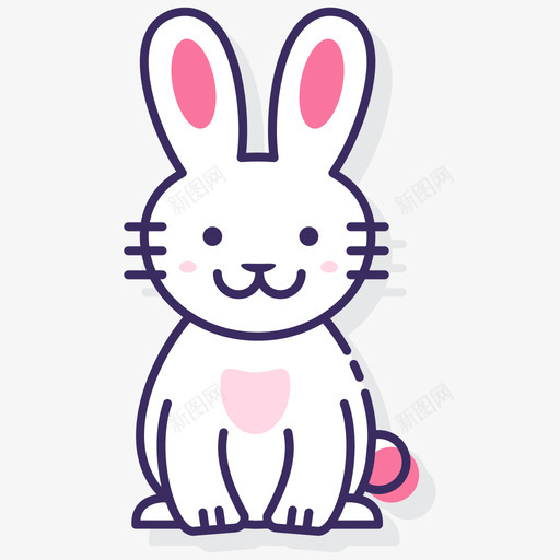 兔子动物22线形颜色图标svg_新图网 https://ixintu.com 兔子 动物 线形 颜色