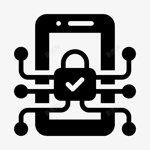 系统保护手机gdpr图标svg_新图网 https://ixintu.com gdpr glyph 保护 保护法 安全 手机 数据 法规 移动 系统 通用