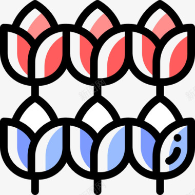 郁金香荷兰9颜色省略图标图标