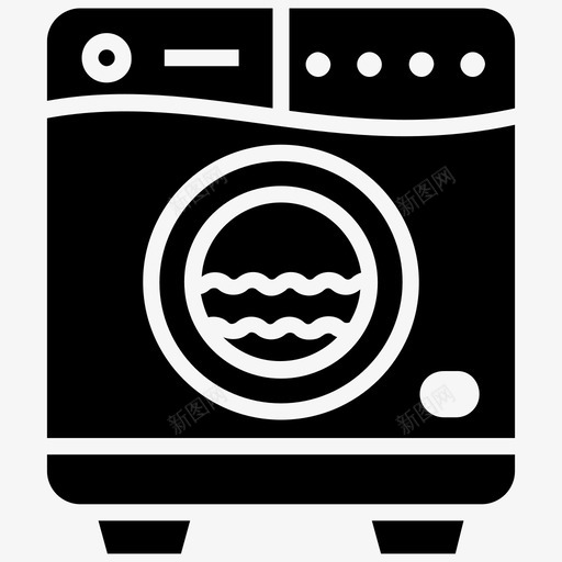 全自动洗衣机自动洗衣机洗衣机图标svg_新图网 https://ixintu.com 全自动洗衣机 整套电子应用字形矢量图标 洗衣机 电器 自动洗衣机