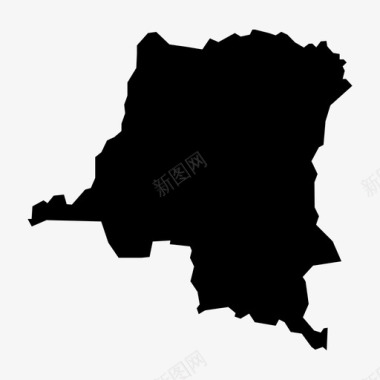 刚果地图非洲金沙萨图标图标