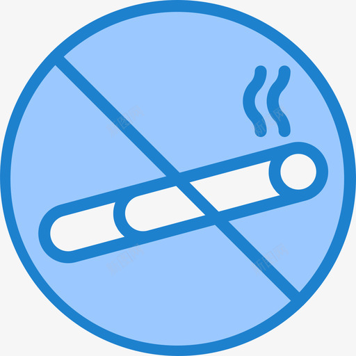 禁止吸烟健康护理27蓝色图标svg_新图网 https://ixintu.com 健康护理27 禁止吸烟 蓝色
