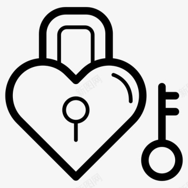 爱情锁钥匙情人节图标图标