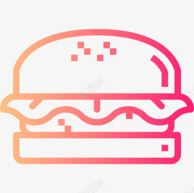 汉堡食品饮料4梯度图标图标