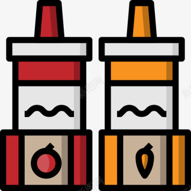 酱汁烧烤和烧烤派对3线性颜色图标图标