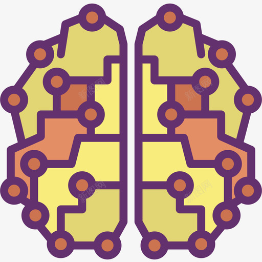 大脑人工智能54线性颜色图标svg_新图网 https://ixintu.com 人工智能 大脑 线性 颜色