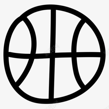 篮球涂鸦手绘图标图标
