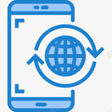 全球智能手机应用程序6蓝色图标图标