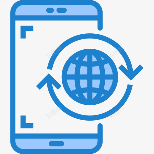 全球智能手机应用程序6蓝色图标svg_新图网 https://ixintu.com 全球 智能手机应用程序6 蓝色