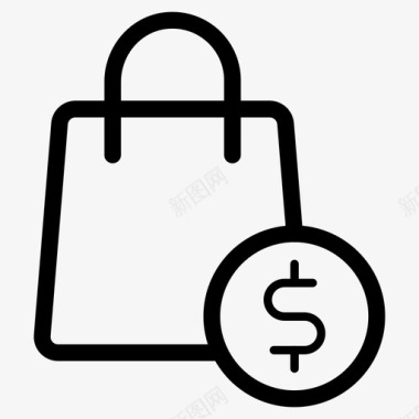 购物袋美元美元标牌图标图标