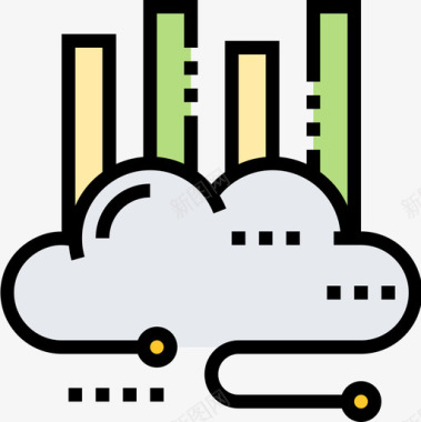 数据分析云服务9线颜色图标图标