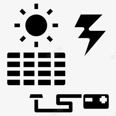 太阳能电池概念工程图标图标