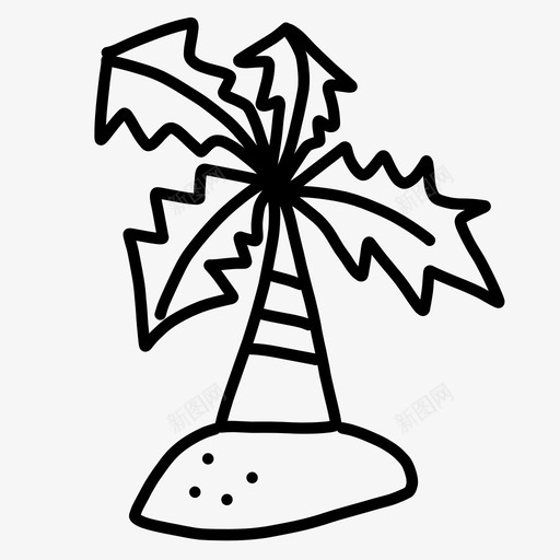 椰树涂鸦手绘图标svg_新图网 https://ixintu.com 岛屿 手绘 椰树 海滩 涂鸦
