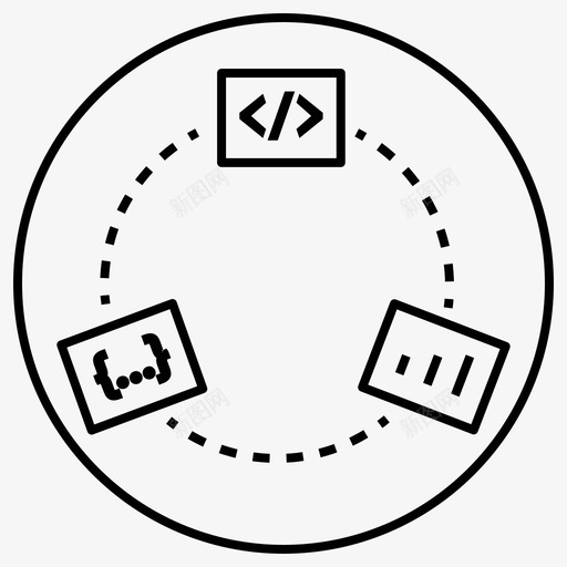 持续部署持续集成开发图标svg_新图网 https://ixintu.com 2行 发布 开发 循环 持续 测试 脚本 软件 过程 部署 集成