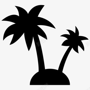 棕榈树椰子岛图标图标