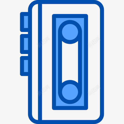 录音机复古小工具6蓝色图标svg_新图网 https://ixintu.com 复古小工具6 录音机 蓝色