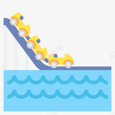 过山车主题公园2平坦图标图标