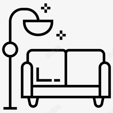 休息室沙发大堂休息室休息室家具图标图标