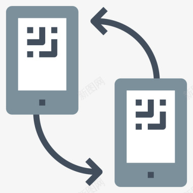 智能手机条形码和二维码平板图标图标