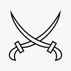 双剑双剑阿拉伯剑十字剑图标高清图片