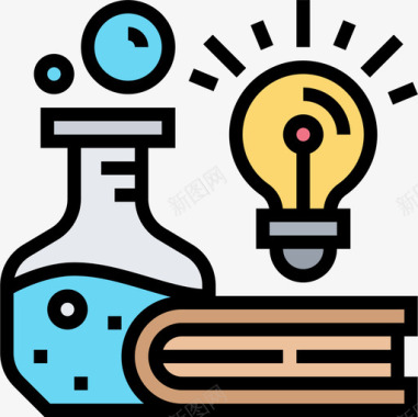 科学生物技术5线颜色图标图标