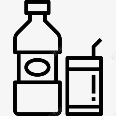 瓶子健康生活20线性图标图标