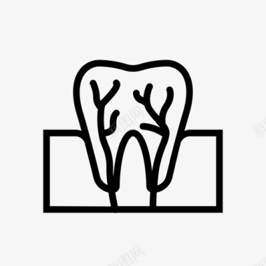 牙神经牙髓牙科保健图标图标