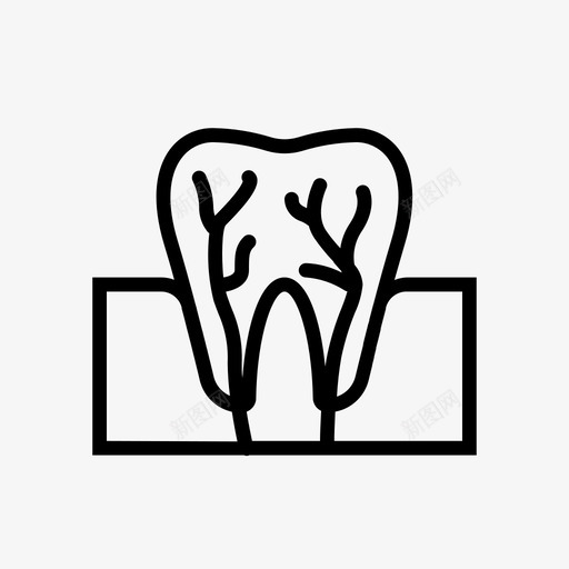 牙神经牙髓牙科保健图标svg_新图网 https://ixintu.com 保健 牙科 牙髓 牙齿 神经