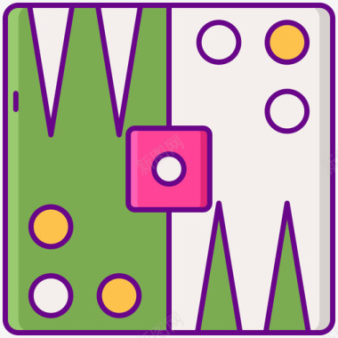 双陆棋赌场62线性颜色图标图标