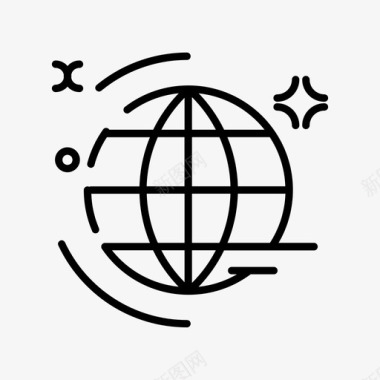 地球全球轨道图标图标