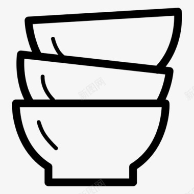 碗盘子食物图标图标
