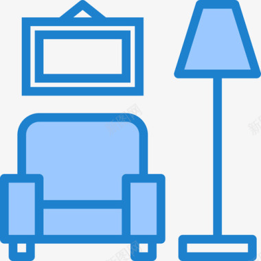 家具家具和家居27蓝色图标图标