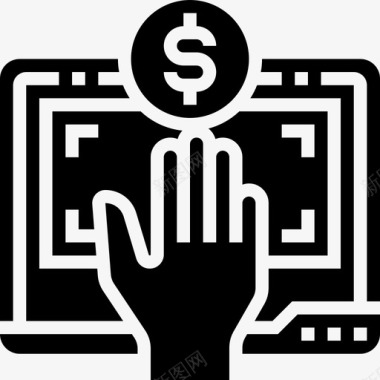 网上银行金融科技元素2字形图标图标