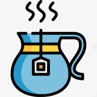 茶壶印度23线形颜色图标图标