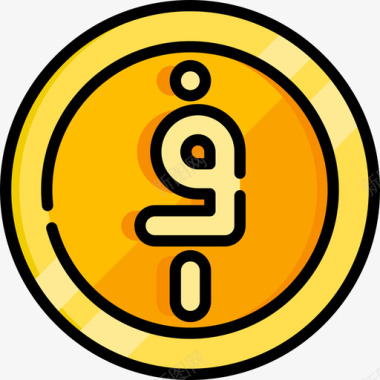 阿富汗尼货币8线形颜色图标图标