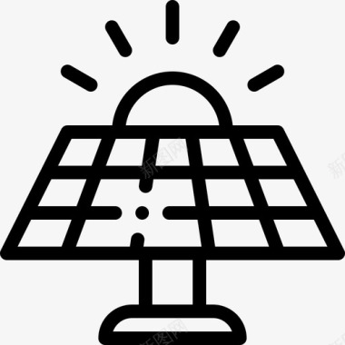 太阳能电池板荷兰31线性图标图标