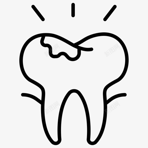 腐烂牙齿牙医图标svg_新图网 https://ixintu.com 牙医 牙齿 腐烂