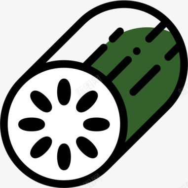 小胡瓜健康食品15种色差图标图标