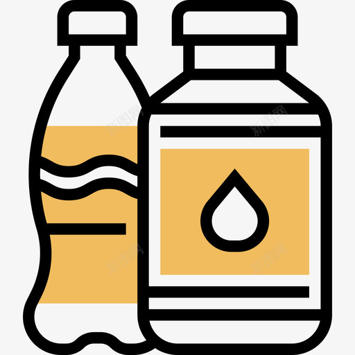 塑料瓶垃圾2黄影图标svg_新图网 https://ixintu.com 垃圾2 塑料瓶 黄影