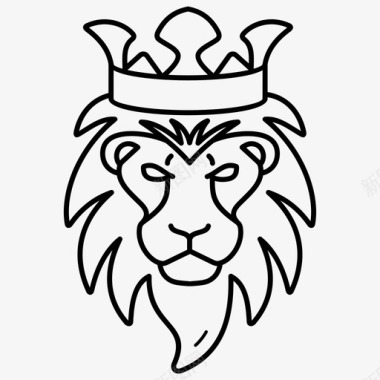 狮子头王冠纹章图标图标