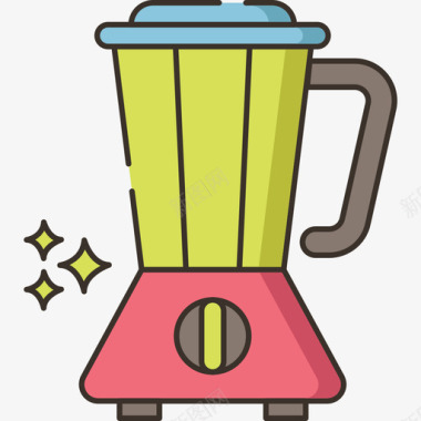 搅拌机咖啡62线性颜色图标图标