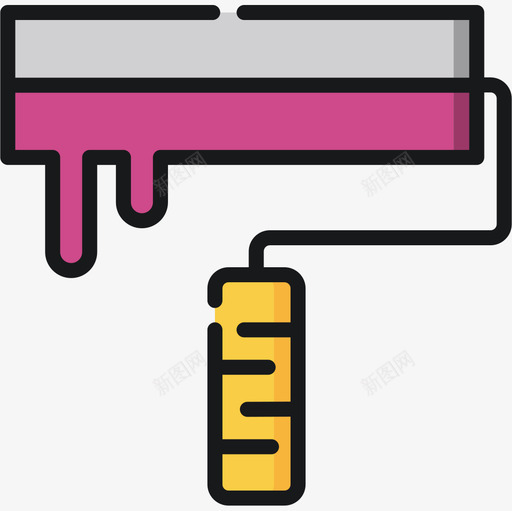 油漆辊印刷28线性颜色图标svg_新图网 https://ixintu.com 印刷28 油漆辊 线性颜色