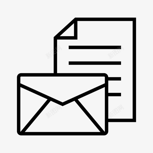 邮件联系人信封图标svg_新图网 https://ixintu.com 信件 信封 纸张 联系人 邮件 邮件线路
