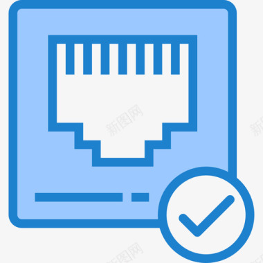 以太网计算机硬件15蓝色图标图标