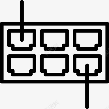 数据和网络中心4线性图标图标