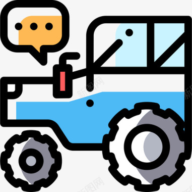 拖拉机智能农场13颜色省略图标图标