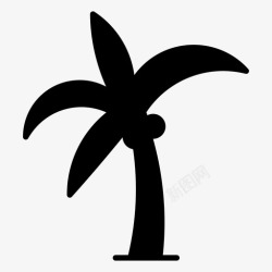 椰枣棕榈树椰子树椰枣树图标高清图片