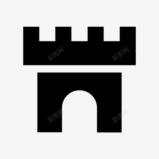 城堡防御堡垒图标svg_新图网 https://ixintu.com 保险箱 城堡 堡垒 塔楼 防御