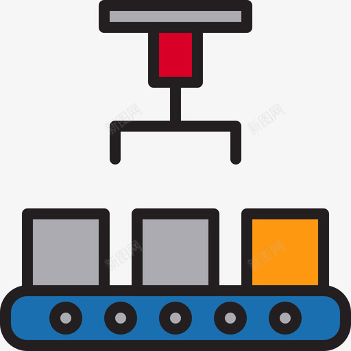 起重机物流22线性颜色图标svg_新图网 https://ixintu.com 物流 线性 起重机 颜色