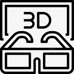5D电影动感3d电影电影5线性图标高清图片